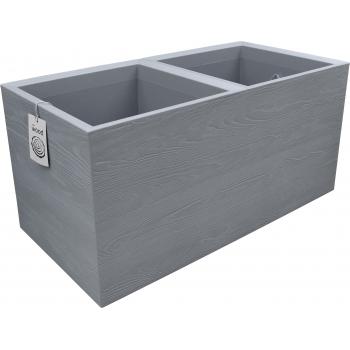 Doniczka Karo Eco- Eco Wood Szara 80x40 + wkłady