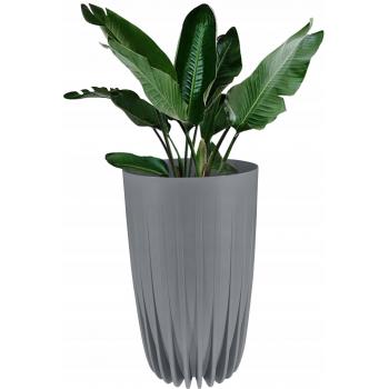 Doniczka Mira śr.25cm- Jasno Szara- Wysoka