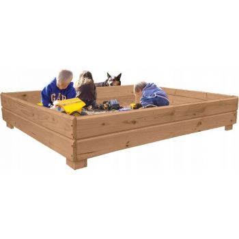 Drewniana piaskownica impregnowana 100x120 teak+ GRATIS