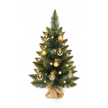 Choinka Świąteczna złota - 50cm + LED