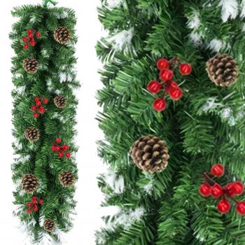Girlanda świąteczna ubrana 200 cm białe końce- Gęsta + LED