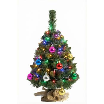 Choinka sosna zielona- Podstawa jutowa 80cm Bombki + LED...