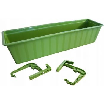Skrzynka balkonowa+ haki+ podstawka- 60cm zieleń