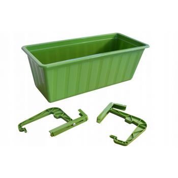 Skrzynka balkonowa + haki+ podstawka -40cm zieleń