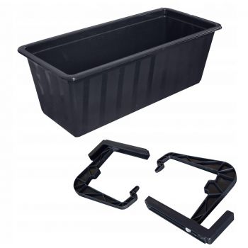 Skrzynka balkonowa + haki+ podstawka- 40cm antracyt