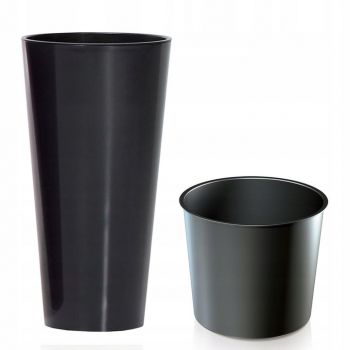 Doniczka Tubus Slim Shine DTUS300S antracyt + wkład