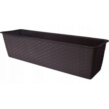 Skrzynka balkonowa Ratolla 50cm brąz + uchwyty