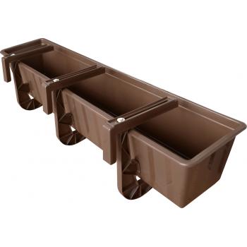 Skrzynka balkonowa+haki+podstawka- 80cm brąz