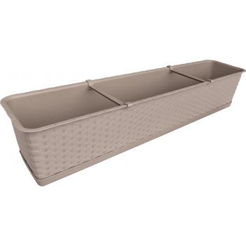 Skrzynka Balkonowa Ratolla 80cm mocca +podstawka
