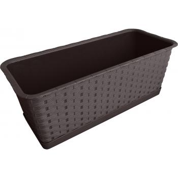 Skrzynka balkonowa - Ratolla 40cm brąz + podstawka