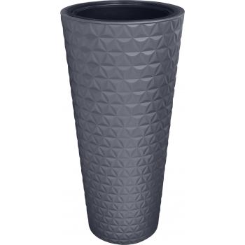 Doniczka Diament Slim 3D + wkład 30 Antracyt