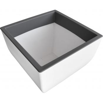 Doniczka kwadratowa Muna 40 cm- Biało-Szara