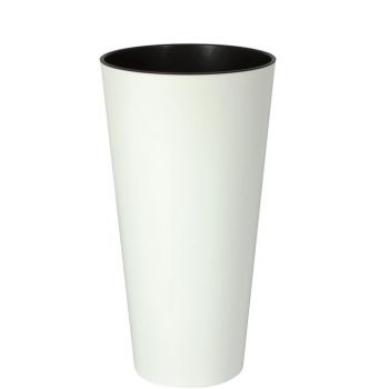Doniczka Tubus Slim Shine DTUS150S biała + wkład
