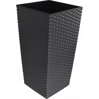Lamela Doniczka finezja+wkł 35x35h68 Rattan Antracyt